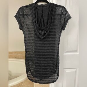 Black Swimsuit Coverup with Hood